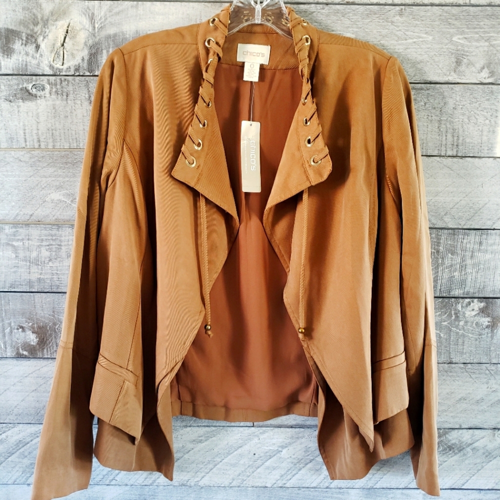 Chico's Grommet Detail Cropped Jacket